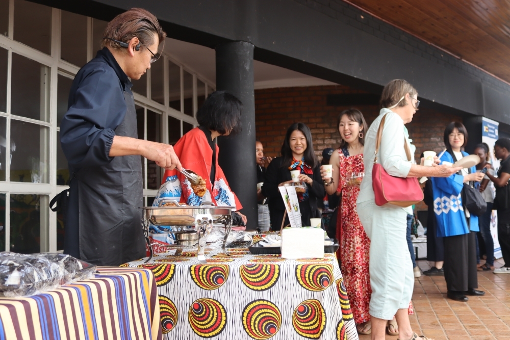 Chef Arakida serving food at the film festival